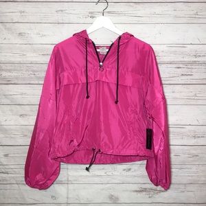 Hot pink windbreaker jacket size M